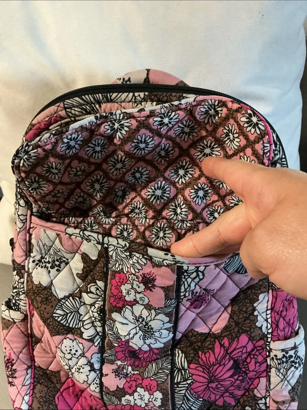 Vera Bradley Pink & Brown Quilted Floral Backpack